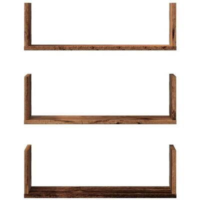 VIDAXL Armoire Flottante pour chambre Cuisine Brun - LEMON® Lot de 3 Étagères murales - vieux bois - 58x18x18cm - Bois dingénierie 937 So Marron - Publicité VIDAXL Armoire Flottante pour chambre Cuisine Brun - LEMON® Lot de 3 Étagères murales - vieux bois - 58x18x18cm - Bois dingénierie 937 So Marron - Publicité