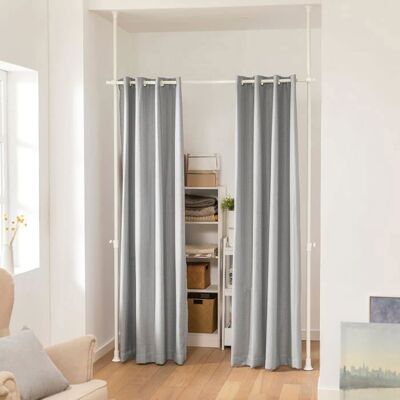 SoBuy Paravent Modulable Gris Anthracite Séparateur de Pièces Télescopique Réglable avec Rideau Occultant et Isolation Thermique Gris - Publicité SoBuy Paravent Modulable Gris Anthracite Séparateur de Pièces Télescopique Réglable avec Rideau Occultant et Isolation Thermique Gris - Publicité