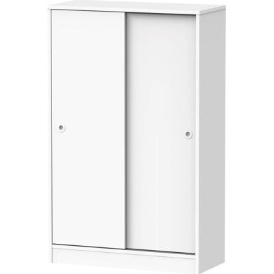 PEGANE Armoire avec 2 portes coulissantes coloris blanc - Hauteur 120 x Longueur 74 x Profondeur 33 cm Blanc - Publicité PEGANE Armoire avec 2 portes coulissantes coloris blanc - Hauteur 120 x Longueur 74 x Profondeur 33 cm Blanc - Publicité