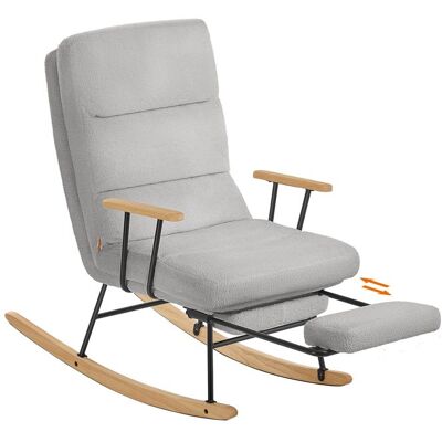 Fauteuil à bascule - SONGMICS HOME - Dossier réglable - Repose-pieds - Gris tourterelle Gris - Publicité Fauteuil à bascule - SONGMICS HOME - Dossier réglable - Repose-pieds - Gris tourterelle Gris - Publicité