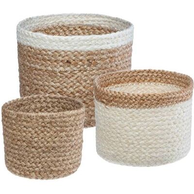 ATMOSPHERA CRÉATEUR D'INTÉRIEUR Set de 3 paniers Jackson en jute blanc D11/16/19cm - Atmosphera Créateur dintérieur - Publicité ATMOSPHERA CRÉATEUR D'INTÉRIEUR Set de 3 paniers Jackson en jute blanc D11/16/19cm - Atmosphera Créateur dintérieur - Publicité