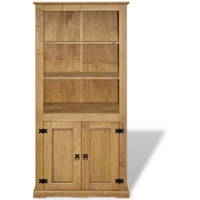 Placard en pin mexicain ARAMOX - Gamme Corona - 80x40x170cm - 3 étagères ouvertes et 1 armoire avec 2 étagères Marron - Publicité Placard en pin mexicain ARAMOX - Gamme Corona - 80x40x170cm - 3 étagères ouvertes et 1 armoire avec 2 étagères Marron - Publicité