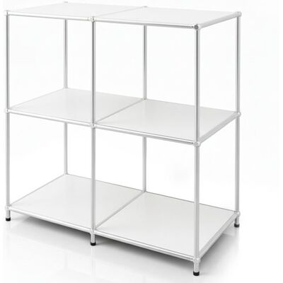 KARAT Étagère métal chromé design épuré Concept Epuré MK-027 : 3 étages 78 x 40 x 82 cm Blanc Blanc - Publicité KARAT Étagère métal chromé design épuré Concept Epuré MK-027 : 3 étages 78 x 40 x 82 cm Blanc Blanc - Publicité