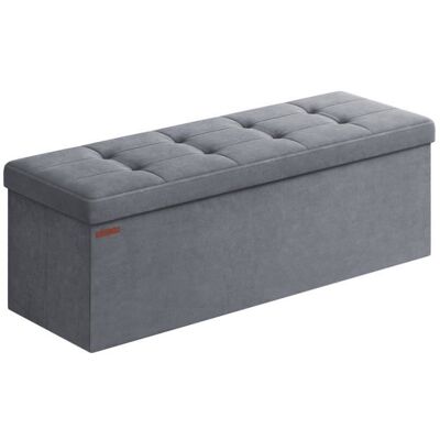 Banc de Rangement - SONGMICS - avec Couvercle 2 Boîtes Séparateur Amovible - Gris Ardoise Gris - Publicité Banc de Rangement - SONGMICS - avec Couvercle 2 Boîtes Séparateur Amovible - Gris Ardoise Gris - Publicité
