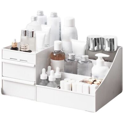 Organisateur de maquillage 255x16x115 cm boîte de rangement à 2 tiroirs pour chambre salle de bain - Aueq - organisateur de cosm - Publicité Organisateur de maquillage 255x16x115 cm boîte de rangement à 2 tiroirs pour chambre salle de bain - Aueq - organisateur de cosm - Publicité
