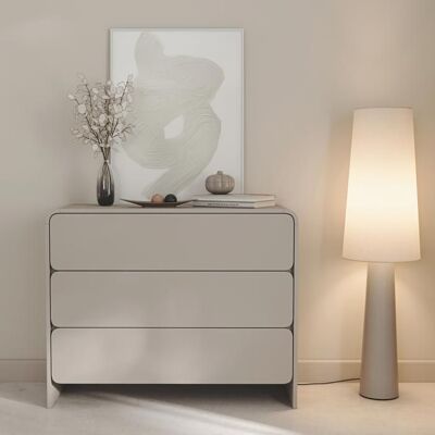 SELSEY Commode avec 3 tiroirs - LUMMO - 100 cm - cachemire Beige - Publicité SELSEY Commode avec 3 tiroirs - LUMMO - 100 cm - cachemire Beige - Publicité