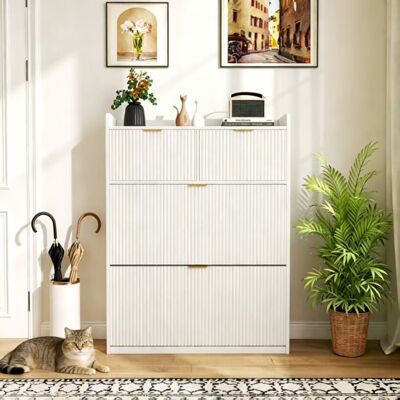 RAVAS Armoire à Chaussures Meuble à Chaussures avec 2 Tiroirs Armoire à Chaussure Inclinable Armoire Chaussures Entree80x24x110Blanc Blanc - Publicité RAVAS Armoire à Chaussures Meuble à Chaussures avec 2 Tiroirs Armoire à Chaussure Inclinable Armoire Chaussures Entree80x24x110Blanc Blanc - Publicité