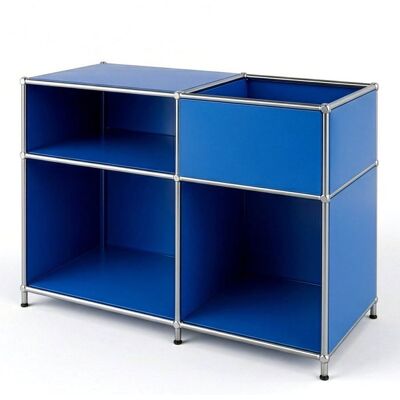 FLOORDIREKT Étagère métal chromé design épuré Concept Epuré MK-030 : 3 étages + 1 compartiment Bleu 65 x 40 x 88 cm Bleu - Publicité FLOORDIREKT Étagère métal chromé design épuré Concept Epuré MK-030 : 3 étages + 1 compartiment Bleu 65 x 40 x 88 cm Bleu - Publicité
