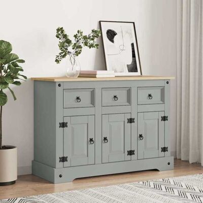 VIDAXL Buffet Bahut de SalonArmoire de Cuisine Corona gris 112x43x78 cm Bois massif pin mexicain BONNIE B80045699 Gris - Publicité VIDAXL Buffet Bahut de SalonArmoire de Cuisine Corona gris 112x43x78 cm Bois massif pin mexicain BONNIE B80045699 Gris - Publicité