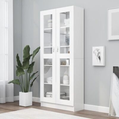 Armoire à vitrine OVONNI - Scandinave Moderne - Blanc - 2 portes - Meuble de rangement de Salon Blanc - Publicité Armoire à vitrine OVONNI - Scandinave Moderne - Blanc - 2 portes - Meuble de rangement de Salon Blanc - Publicité