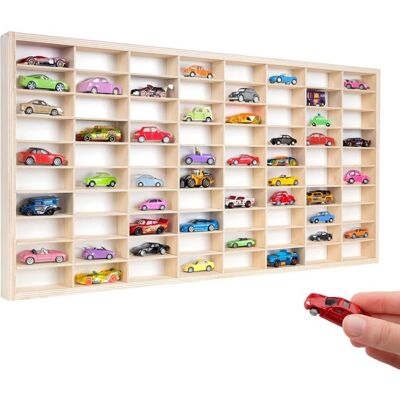 Étagère murale - CREATIVE DECO - Voitures miniatures - 80 compartiments - Bois - 785x40x4 cm Beige - Publicité Étagère murale - CREATIVE DECO - Voitures miniatures - 80 compartiments - Bois - 785x40x4 cm Beige - Publicité