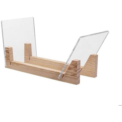 Support de rangement pour disques vinyles - AUCUNELY - Organisateur - 50 disques - Bois massif - Acrylique incassable Marron - Publicité Support de rangement pour disques vinyles - AUCUNELY - Organisateur - 50 disques - Bois massif - Acrylique incassable Marron - Publicité