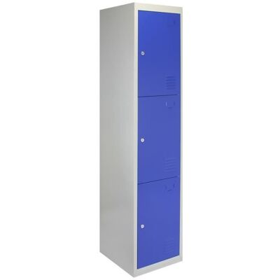 MonsterShop Armoires Métalliques - 3 Portes en Steel - Flatpack de Rangement - Bleu - 45cm D - Publicité MonsterShop Armoires Métalliques - 3 Portes en Steel - Flatpack de Rangement - Bleu - 45cm D - Publicité