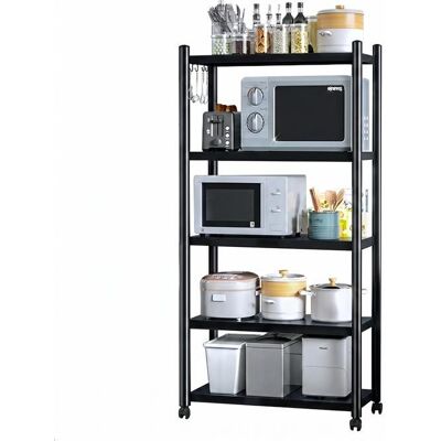 Étagère de rangement - SANS MARQUE - Modèle standard - 4 niveaux réglables - Acier au carbone 25 mm - Mobile à roulettes Noir - Publicité Étagère de rangement - SANS MARQUE - Modèle standard - 4 niveaux réglables - Acier au carbone 25 mm - Mobile à roulettes Noir - Publicité