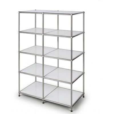 FLOORDIREKT Étagère métal chromé design épuré Concept Epuré MK-015 : 5 étages Blanc 118 x 40 x 78 cm Blanc - Publicité FLOORDIREKT Étagère métal chromé design épuré Concept Epuré MK-015 : 5 étages Blanc 118 x 40 x 78 cm Blanc - Publicité