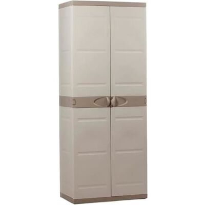 PEGANE Armoire meuble de rangement 2 portes intérieur-extérieur coloris beige - Longueur 70 x Profondeur 44 x Hauteur 176 cm Beige - Publicité PEGANE Armoire meuble de rangement 2 portes intérieur-extérieur coloris beige - Longueur 70 x Profondeur 44 x Hauteur 176 cm Beige - Publicité