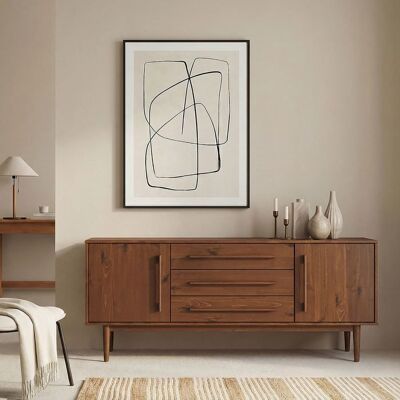 Idimex Buffet TECCA L 145 cm 2 Portes 3 Tiroirs en Bois Massif Coloris Châtaignier avec Étagères Réglables Rangement Salon Marron - Publicité Idimex Buffet TECCA L 145 cm 2 Portes 3 Tiroirs en Bois Massif Coloris Châtaignier avec Étagères Réglables Rangement Salon Marron - Publicité