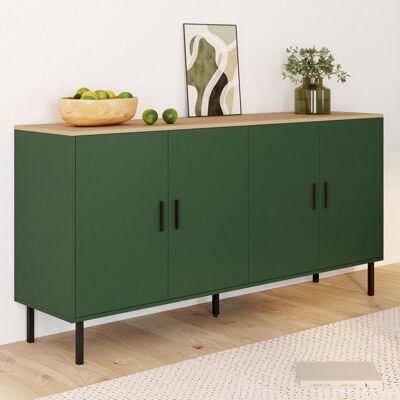 IDMARKET ID MARKET buffet 4 portes 160 cm Moderne bois et vert kaki Vert - Publicité IDMARKET ID MARKET buffet 4 portes 160 cm Moderne bois et vert kaki Vert - Publicité