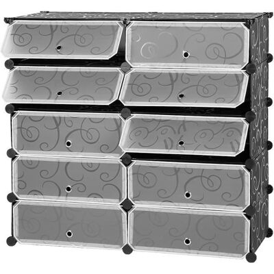 Armoire Penderie Portable Storage Modulable Meuble Étagères de Rangement DIY pour Vêtements Chaussures Jouets Livres Bibelots Noir - Publicité Armoire Penderie Portable Storage Modulable Meuble Étagères de Rangement DIY pour Vêtements Chaussures Jouets Livres Bibelots Noir - Publicité