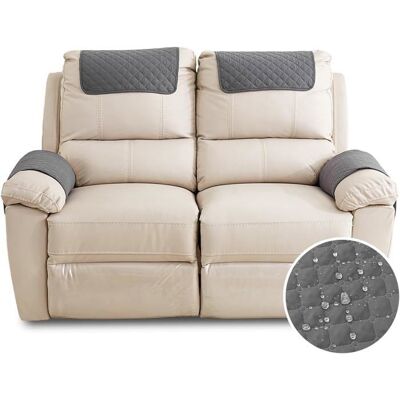 Housse de Fauteuil 2 Place Imperméable Housse Dappui-tête pour Accoudoir de Fauteuil Relax avec Poche Gris Foncé Gris - Publicité Housse de Fauteuil 2 Place Imperméable Housse Dappui-tête pour Accoudoir de Fauteuil Relax avec Poche Gris Foncé Gris - Publicité