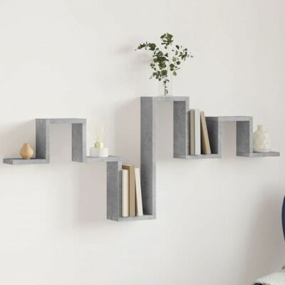 Étagère murale échelle VidaXL gris béton 1045 x 10 x 43 cm - bois dingénierie Gris - Publicité Étagère murale échelle VidaXL gris béton 1045 x 10 x 43 cm - bois dingénierie Gris - Publicité