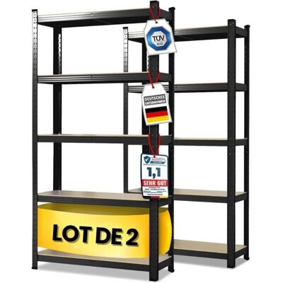 KARAT 2 Set Rayonnage pour charges lourdes Lakota Capacité de charge jusquà 875 kg Utilisable individuellement Noir 150 x 75 x 30 cm Noir - Publicité KARAT 2 Set Rayonnage pour charges lourdes Lakota Capacité de charge jusquà 875 kg Utilisable individuellement Noir 150 x 75 x 30 cm Noir - Publicité