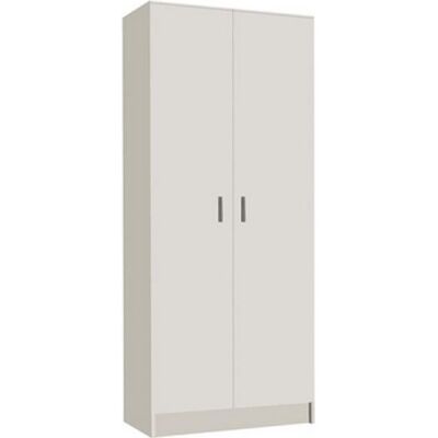 PEGANE Armoire rangement nettoyage 2 portes en mélamine coloris blanc - Dim :H180 x L73 x P37 cm Blanc - Publicité PEGANE Armoire rangement nettoyage 2 portes en mélamine coloris blanc - Dim :H180 x L73 x P37 cm Blanc - Publicité
