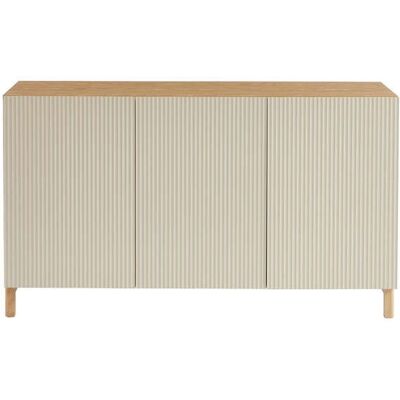 BAÏTA Buffet ORCA effet chêne 3 portes beiges 140 cm - Publicité BAÏTA Buffet ORCA effet chêne 3 portes beiges 140 cm - Publicité