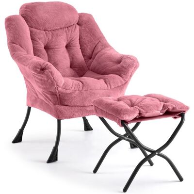 BALOVEBY Fauteuil Relax Oversized Avec Ottoman Ergonomic Capacité 180kg Repose-pieds Pliable Pochette Latérale Chambre Couleur 31 Rose - Publicité BALOVEBY Fauteuil Relax Oversized Avec Ottoman Ergonomic Capacité 180kg Repose-pieds Pliable Pochette Latérale Chambre Couleur 31 Rose - Publicité