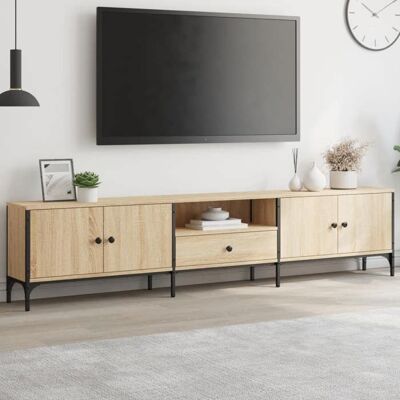 vidaXL Meuble TV à Tiroir Armoire de Télévision avec Pieds et Portes Meuble Télé avec Rangement Salon Industriel Chêne 838989 Marron - Publicité vidaXL Meuble TV à Tiroir Armoire de Télévision avec Pieds et Portes Meuble Télé avec Rangement Salon Industriel Chêne 838989 Marron - Publicité