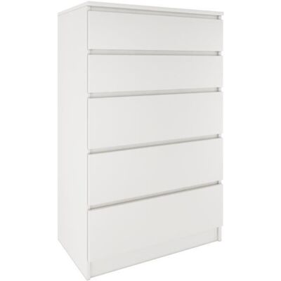 TOPESHOP Milan - Commode moderne - 5 tiroirs - Blanc - Publicité TOPESHOP Milan - Commode moderne - 5 tiroirs - Blanc - Publicité