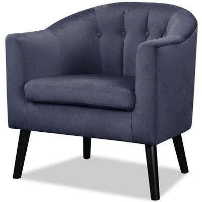 JOYCE Fauteuil - Velours gris - Classique - L 70 x P 64 cm Gris - Publicité JOYCE Fauteuil - Velours gris - Classique - L 70 x P 64 cm Gris - Publicité