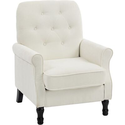 Fauteuil de salon - HOMCOM - assise rembourrée épaisse coussin à ressorts - tissu en lin - 69x75x90cm - crème Blanc - Publicité Fauteuil de salon - HOMCOM - assise rembourrée épaisse coussin à ressorts - tissu en lin - 69x75x90cm - crème Blanc - Publicité