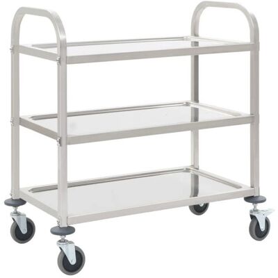 VIDAXL Chariot de cuisine à 3 niveaux 965x55x90 cm Acier Chariot de cuisine à 3 niveaux 965x55x90 cm Acier inoxydable 27359 Beige - Publicité VIDAXL Chariot de cuisine à 3 niveaux 965x55x90 cm Acier Chariot de cuisine à 3 niveaux 965x55x90 cm Acier inoxydable 27359 Beige - Publicité