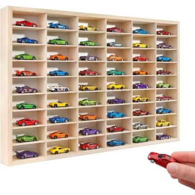 Étagère murale - CREATIVE DECO - Voitures Miniatures - 54 Compartiments - 60x40x55 cm - Bois Naturel Beige - Publicité Étagère murale - CREATIVE DECO - Voitures Miniatures - 54 Compartiments - 60x40x55 cm - Bois Naturel Beige - Publicité