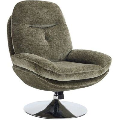 VENTE-UNIQUE Fauteuil pivotant en tissu texturé vert ILMACA Vert - Publicité VENTE-UNIQUE Fauteuil pivotant en tissu texturé vert ILMACA Vert - Publicité