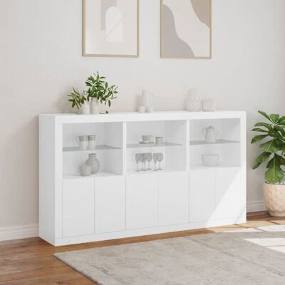 VIDAXL Décoratif - Buffet bas meuble de rangement avec lumières LED - blanc 1815x37x100cm - Buffet salle à manger con1532883 Blanc - Publicité VIDAXL Décoratif - Buffet bas meuble de rangement avec lumières LED - blanc 1815x37x100cm - Buffet salle à manger con1532883 Blanc - Publicité