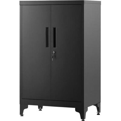 Armoire de Bureau à 2 Portes - SONGMICS - Verrouillable - en Acier - Noir dencre Noir - Publicité Armoire de Bureau à 2 Portes - SONGMICS - Verrouillable - en Acier - Noir dencre Noir - Publicité