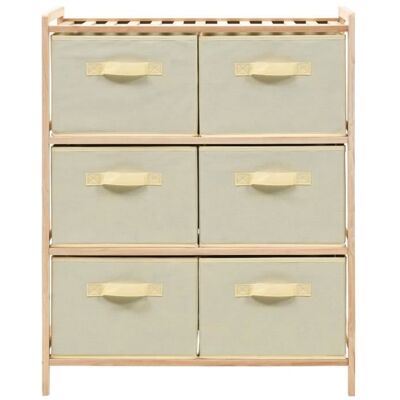 Étagère de rangement - QIILU - 6 paniers en tissu - Bois de cèdre - Beige - 59x28x75 cm Beige - Publicité Étagère de rangement - QIILU - 6 paniers en tissu - Bois de cèdre - Beige - 59x28x75 cm Beige - Publicité