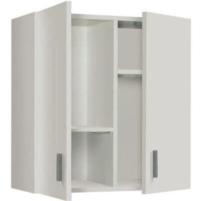 PEGANE Armoire de rangement suspendue avec 2 portes coloris blanc - Dim : H60 x L59 x P26.5 cm Blanc - Publicité PEGANE Armoire de rangement suspendue avec 2 portes coloris blanc - Dim : H60 x L59 x P26.5 cm Blanc - Publicité