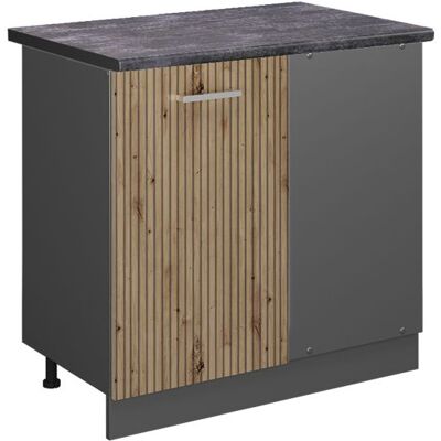 Armoire d'angle R-Line Vicco - Chêne rustique / Anthracite - 86cm - Publicité Armoire d'angle R-Line Vicco - Chêne rustique / Anthracite - 86cm - Publicité