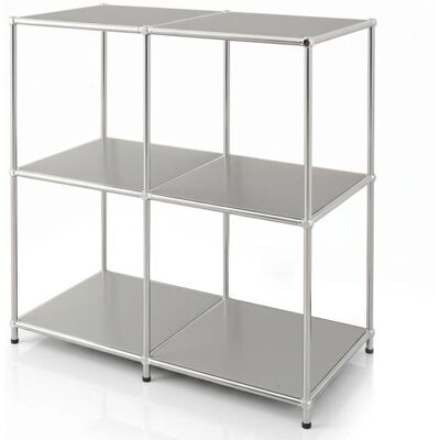 KARAT Étagère métal chromé design épuré Concept Epuré MK-027 : 3 étages 78 x 40 x 82 cm Gris Gris - Publicité KARAT Étagère métal chromé design épuré Concept Epuré MK-027 : 3 étages 78 x 40 x 82 cm Gris Gris - Publicité