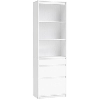 VASAGLE Kailyn Collection - Bibliothèque Armoire Haute Buffet 3 Tiroirs Étagères Réglables Hauteur 180 cm Gain de Place Blanc Blanc - Publicité VASAGLE Kailyn Collection - Bibliothèque Armoire Haute Buffet 3 Tiroirs Étagères Réglables Hauteur 180 cm Gain de Place Blanc Blanc - Publicité