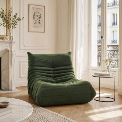 LEWW Fauteuil paresseux Dossier inclinable pour salon Coussin De Sol pour Lecture velours Vert Vert - Publicité LEWW Fauteuil paresseux Dossier inclinable pour salon Coussin De Sol pour Lecture velours Vert Vert - Publicité