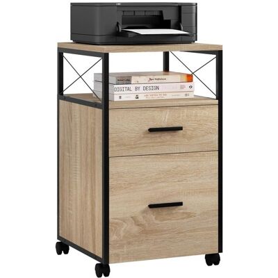WOLTU Caisson de Bureau à roulettes Armoire Mobile pour Dossiers Cadre en Métal 40x40x69cm Effet Bois Clair W0ATT0387 Marron - Publicité WOLTU Caisson de Bureau à roulettes Armoire Mobile pour Dossiers Cadre en Métal 40x40x69cm Effet Bois Clair W0ATT0387 Marron - Publicité
