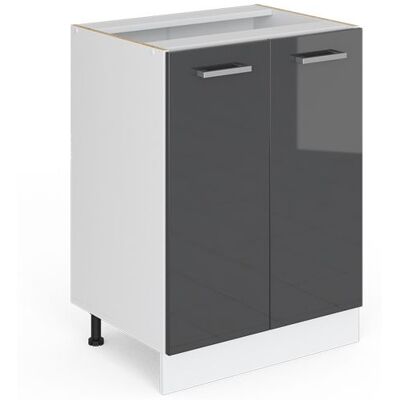 Meuble bas de cuisine R-Line 60cm sans PT Anthracite Haute brillance/Blanc Vicco 29238 Noir - Publicité Meuble bas de cuisine R-Line 60cm sans PT Anthracite Haute brillance/Blanc Vicco 29238 Noir - Publicité
