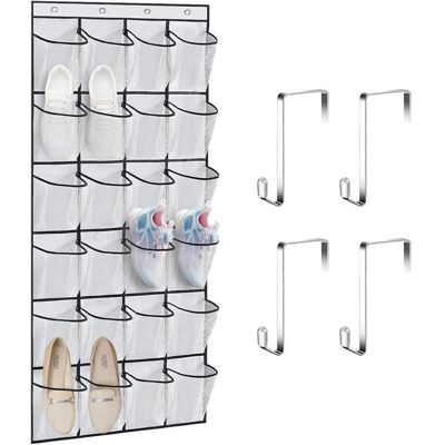Rangement Chaussures Suspendu avec 24 Poches Range Chaussures à Suspendre sur la Porte Sac de Rangement Suspendu (Blanc) - Publicité Rangement Chaussures Suspendu avec 24 Poches Range Chaussures à Suspendre sur la Porte Sac de Rangement Suspendu (Blanc) - Publicité