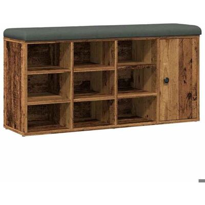 VIDAXL 450057& Banc à chaussures - pouf de rangement vieux bois 102x32x50 cm - Bois - Panneaux de particules Marron - Publicité VIDAXL 450057& Banc à chaussures - pouf de rangement vieux bois 102x32x50 cm - Bois - Panneaux de particules Marron - Publicité