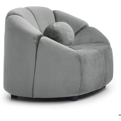 MENZZO Fauteuil design arrondi Sidonie Velours Gris Gris - Publicité MENZZO Fauteuil design arrondi Sidonie Velours Gris Gris - Publicité