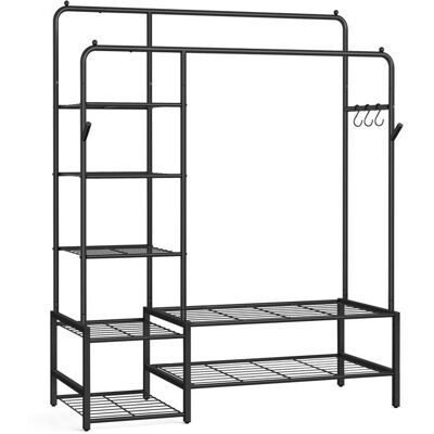 SONGMICS Portant à Vêtements avec 7 Étagères Cadre en Métal Tringles 45 x 1158 x 1728 cm pour Chambre Salon Entrée Noir Noir - Publicité SONGMICS Portant à Vêtements avec 7 Étagères Cadre en Métal Tringles 45 x 1158 x 1728 cm pour Chambre Salon Entrée Noir Noir - Publicité
